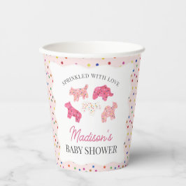 Pink Frosted Animal Cookies Baby shower Papieren Bekers