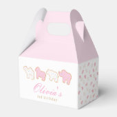 Pink Frosted sprinkle Animal Cookie verjaardagsgas Bedankdoosjes (Achterkant)