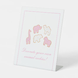 Pink Frosted versier je eigen Dierenkoekje Reclamebord Met Voetstuk
