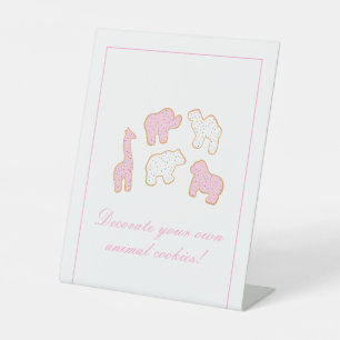 Pink Frosted versier je eigen Dierenkoekje Reclamebord Met Voetstuk