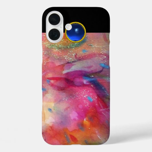 PINK FUCHSIA ABSTRACT Blue Sapphire Gemstone Case-Mate iPhone Case (Achterkant)