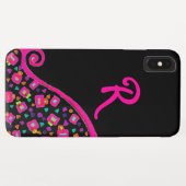 PINK FUCHSIA BLACK ABSTRACT DECO MONOGRAM Case-Mate iPhone CASE (Achterkant (horizontaal))
