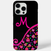 PINK FUCHSIA BLACK ABSTRACT DECO MONOGRAM Case-Mate iPhone CASE (Achterkant)