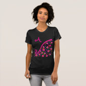 PINK FUCHSIA BLACK ABSTRACT DECO MONOGRAM T-SHIRT (Voorkant volledig)
