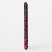 PINK FUCHSIA BLACK DAMASK GEM MONOGRAM Case-Mate iPhone CASE (Achterkant/links)