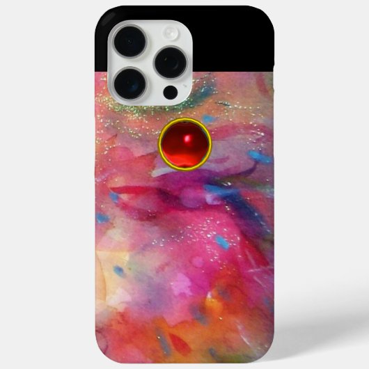 PINK FUCHSIA BLUE ABSTRACT Red Ruby Gemstone Case-Mate iPhone Case (Achterkant)