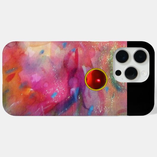 PINK FUCHSIA BLUE ABSTRACT Red Ruby Gemstone Case-Mate iPhone Case (Achterkant (horizontaal))