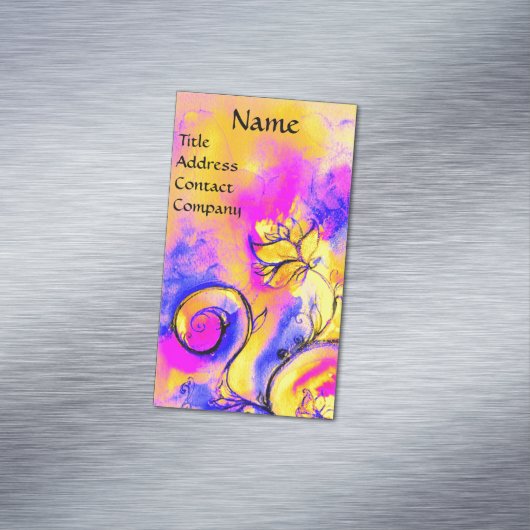 PINK FUCHSIA BLUE GEEL WIT-STROMEN MAGNETISCH VISITEKAARTJE (Voorbeeld)