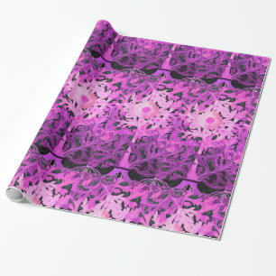PINK FUCHSIA DAISY FLOWERS CADEAUPAPIER