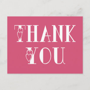 Pink Fuchsia Dank u Hart Groeten Briefkaart