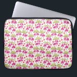 Pink Fuchsia Floral Pattern – Retro Botanical Laptop Sleeve<br><div class="desc">Bright, playful, and full of retro charm, this seamless pink fuchsia floral pattern brings a fresh botanical vibe to any space. Featuring cascading bell-shaped blooms, stylized tropical leaves, and scattered red flowers on a soft neutral background, this design blends vintage-inspired florals with a modern, clean vector aesthetic. Perfect for lovers...</div>