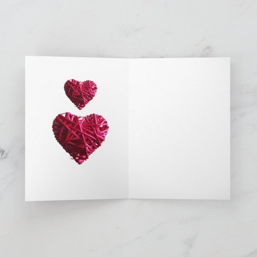 PINK FUCHSIA-GEBREIDE HART, VALENTIJNSDAG FEESTDAGEN KAART (Binnen)