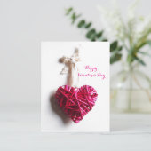 PINK FUCHSIA-GEBREIDE HART, VALENTIJNSDAG FEESTDAGENKAART (Staand voorkant)