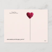 PINK FUCHSIA-GEBREIDE HART, VALENTIJNSDAG FEESTDAGENKAART (Achterkant)