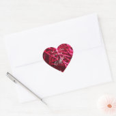 PINK FUCHSIA GEDRAAGD HEART WEDING BEWAREN DE DATU HART STICKER (Envelop)
