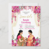 Pink Fuchsia India Bangle Choora Ceremonie Kaart (Voorkant)