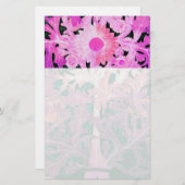 PINK FUCHSIA PAARSE DAISY, MARGUERITE Floral Briefpapier (Voorkant / Achterkant)