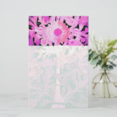 PINK FUCHSIA PAARSE DAISY, MARGUERITE Floral Briefpapier (Staand voorkant)