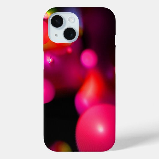 PINK FUCHSIA PAARSE FRACTABUBBELS IN BLACK Case-Mate iPhone CASE (Achterkant)