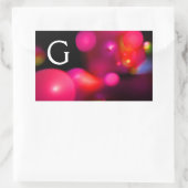 PINK FUCHSIA PAARSE ZWARTE FRACTABUBBELMONOGRAM RECHTHOEKIGE STICKER (Tas)