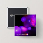 PINK FUCHSIA PAARSE ZWARTE FRACTABUBBELS VIERKANTE BUTTON 5,1 CM (Voorkant /achterkant)