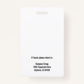 Pink Fuchsia Photo Employee Logo  QR CODE Security Badge (Achterkant)