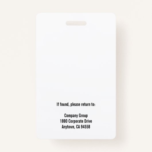 Pink Fuchsia Photo Employee Logo  QR CODE Security Badge (Achterkant)