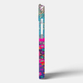 PINK FUCHSIA TURQUOISE BLUE ABSTRACT DECO MONOGRAM Case-Mate iPhone CASE (Achterkant / Links)