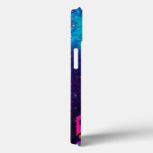 PINK FUCHSIA TURQUOISE BLUE ABSTRACT DECO MONOGRAM Case-Mate iPhone CASE (Achterkant / Rechts)