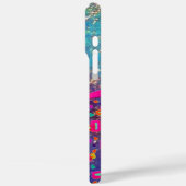 PINK FUCHSIA TURQUOISE BLUE ABSTRACT DECO MONOGRAM Case-Mate iPhone CASE (Achterkant / Links)