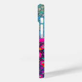 PINK FUCHSIA TURQUOISE BLUE ABSTRACT DECO MONOGRAM Case-Mate iPhone CASE (Achterkant / Links)