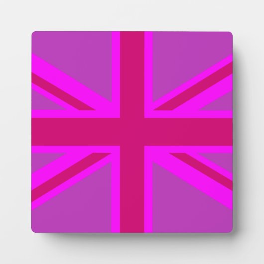 Pink Fuchsia Union Jack Flag Design Fotoplaat (Voorkant)