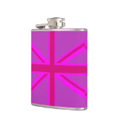 Pink Fuchsia Union Jack Flag Design Heupfles (Links)