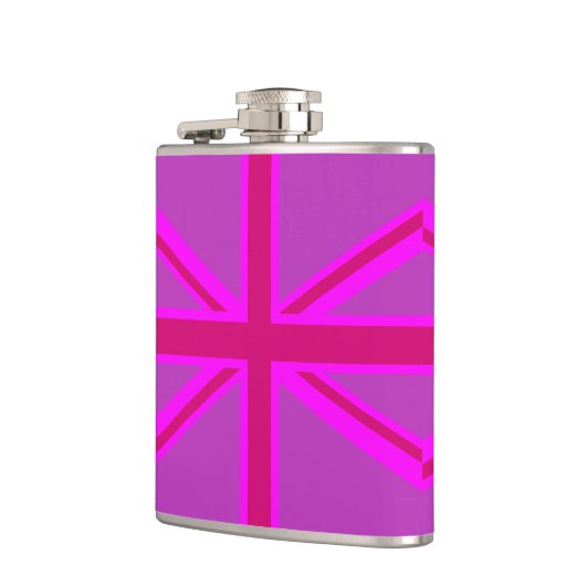 Pink Fuchsia Union Jack Flag Design Heupfles (Links)