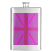 Pink Fuchsia Union Jack Flag Design Heupfles (Voorkant)