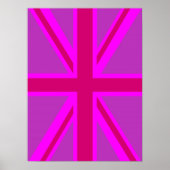 Pink Fuchsia Union Jack Flag Design Poster (Voorkant)