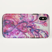 PINK FUCHSIA WHIMSICAL FLOURISHES MET HEART Case-Mate iPhone CASE (Achterkant (horizontaal))