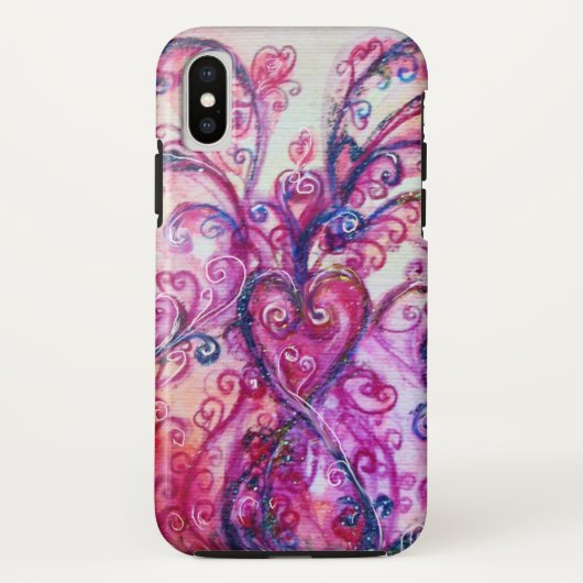 PINK FUCHSIA WHIMSICAL FLOURISHES MET HEART Case-Mate iPhone CASE (Achterkant)