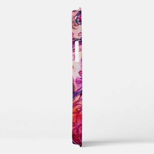 PINK FUCHSIA WHIMSICAL FLOURISHES MET HEART Case-Mate iPhone CASE (Achterkant / Rechts)