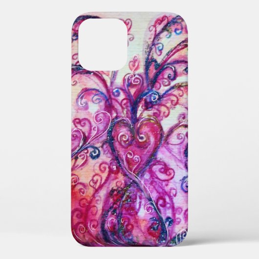 PINK FUCHSIA WHIMSICAL FLOURISHES MET HEART Case-Mate iPhone CASE (Achterkant)