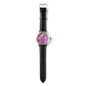 PINK FUCHSIA WHIMSICAL FLOURISHES MET HEART HORLOGE (Bandje)