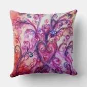 PINK FUCHSIA WHIMSICAL FLOURISHES MET HEART KUSSEN (Achterkant)