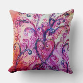 PINK FUCHSIA WHIMSICAL FLOURISHES MET HEART KUSSEN (Voorkant)