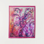 PINK FUCHSIA WHIMSICAL FLOURISHES MET HEART WANDKLEED (Voorkant)