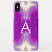 PINK FUCHSIA WHITE FRACTAL WAVES MONOGRAM Abstract Case-Mate iPhone Case (Achterkant)