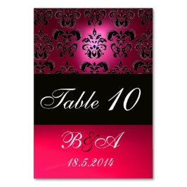 PINK,FUCHSIA ZWARTE, WITTE PAARSE DAMASKMONOGRAM KAART