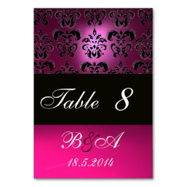 PINK,FUCHSIA ZWARTE, WITTE PAARSE DAMASKMONOGRAM KAART