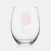 Pink Full Flower Wijnglas Zonder Voet (Achterkant)