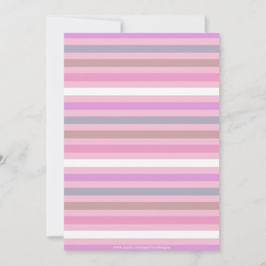 Pink Fun Bunting | Uitnodiging voor verjaardagsfee (Achterkant)