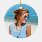 Pink Fun Comic Book HERO Foto gepersonaliseerd Keramisch Ornament (Achterkant)